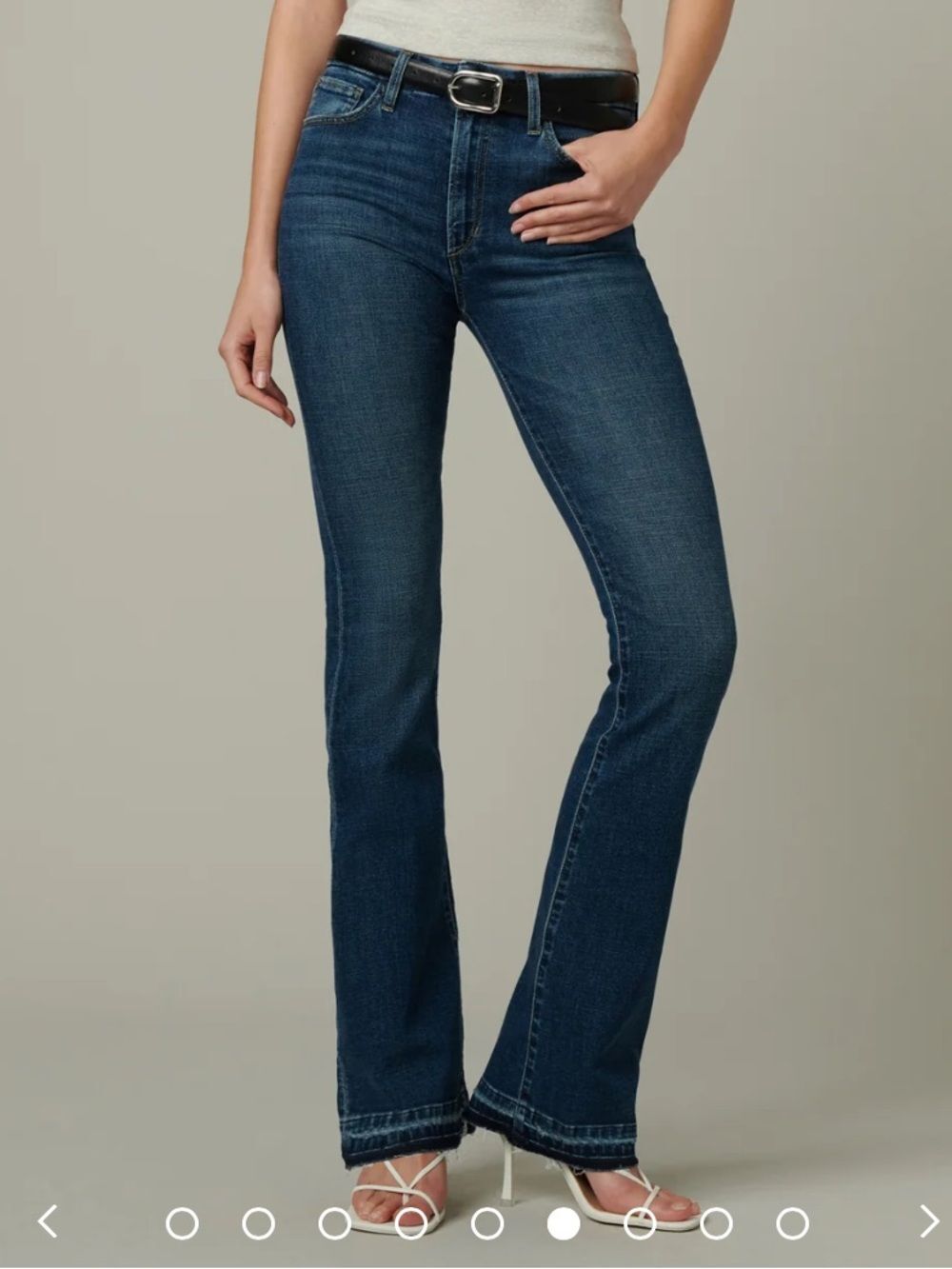 Joe’s Hi Honey High Rise Curvy Bootcut Raw Frayed Hem Dark Blue Size 26